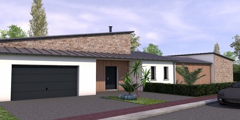 Maison contemporaine de plain pied St meloir des ondes vue2